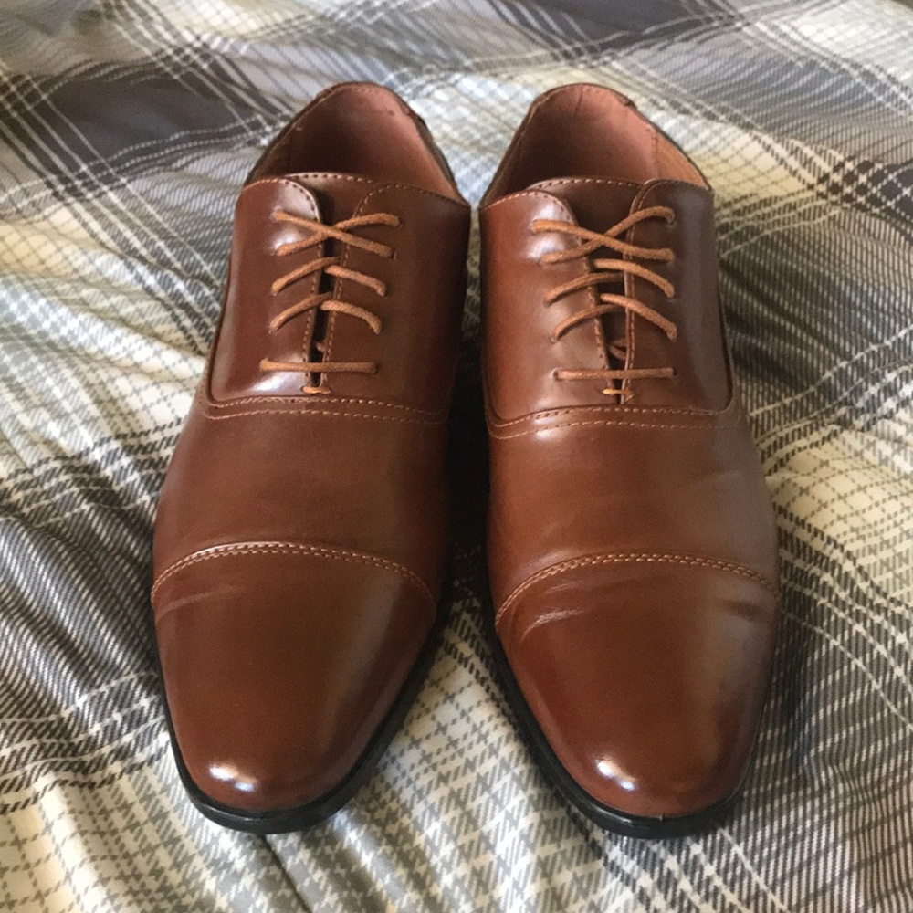 Cognac Brown Oxford Dress Shoes